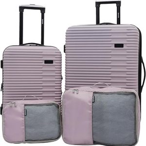 kensie Women's Hillsboro 4 Piece Luggage & Travel Bags Set, Burnished Lilac