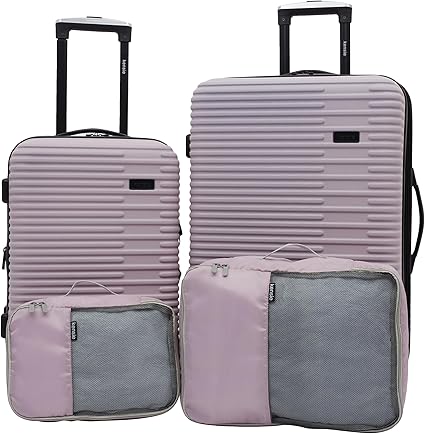kensie Women's Hillsboro 4 Piece Luggage & Travel Bags Set, Burnished Lilac