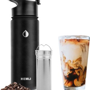 Cold Brew Bottle Coffee Maker, 18 oz Insulated Portable Cold Brew Cup To-Go Coffee Tumbler, Cold Brew Travel Mug with Stainless Steel Filter, Leakproof, Airtight, Rustproof