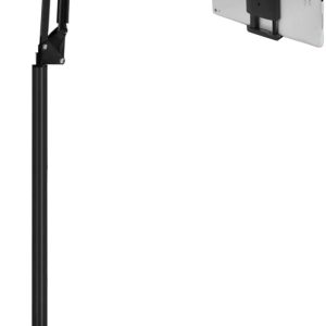 Tablet Floor Stand, Overhead Bed Phone Stand Angle Height Adjustable Holder, Universal Floor Stand Compatible with iPhone iPad Pro Air Mini, Samsung Tab, Kindle, E-Readers…