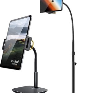 Lamicall Tablet Stand Adjustable, Tablet Holder : Desktop Tablet Accessories Holder Dock Compatible with 4-13" Tablet Such as iPad Pro 11, 9.7, 10.5, Air Mini 2 3 4, Kindle, Nexus, E-Reader, Black